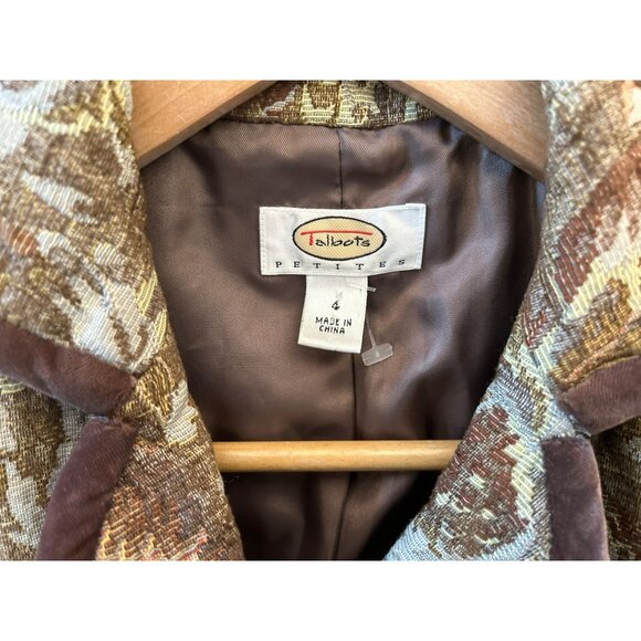 Vintage Talbots Fall Floral Tapestry Blazer Jacket Boho Academia Size 4P Autumn - Picture 3 of 6